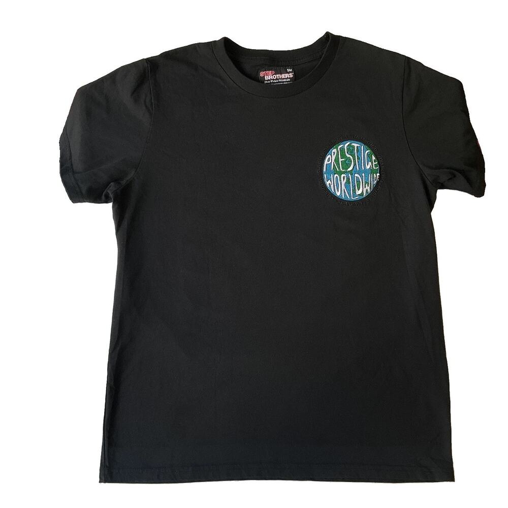 Step Brothers Men Shirt SMALL Black Prestige Worldwide Embroidery Graphic Print